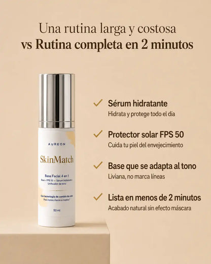 Skin Match | Base Liviana 4 en 1 que se Adapta a tu Tono