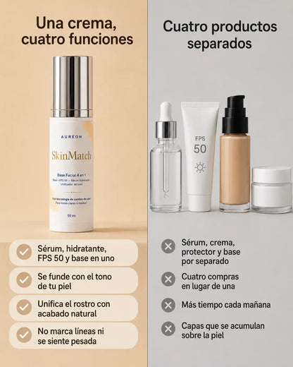 Skin Match | Base Liviana 4 en 1 que se Adapta a tu Tono