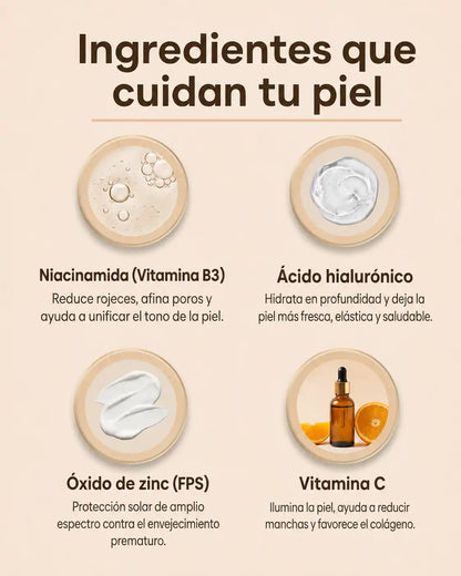 Skin Match | Base Liviana 4 en 1 que se Adapta a tu Tono